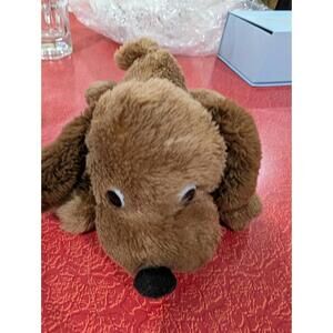 Vintage 1973 Dakin #15 DROOPER DOG Plush Nutshell Stuffed Puppy Dog Brown